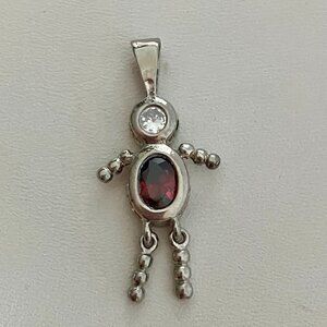 Ruby 925 Sterling Silver Charm Pendant